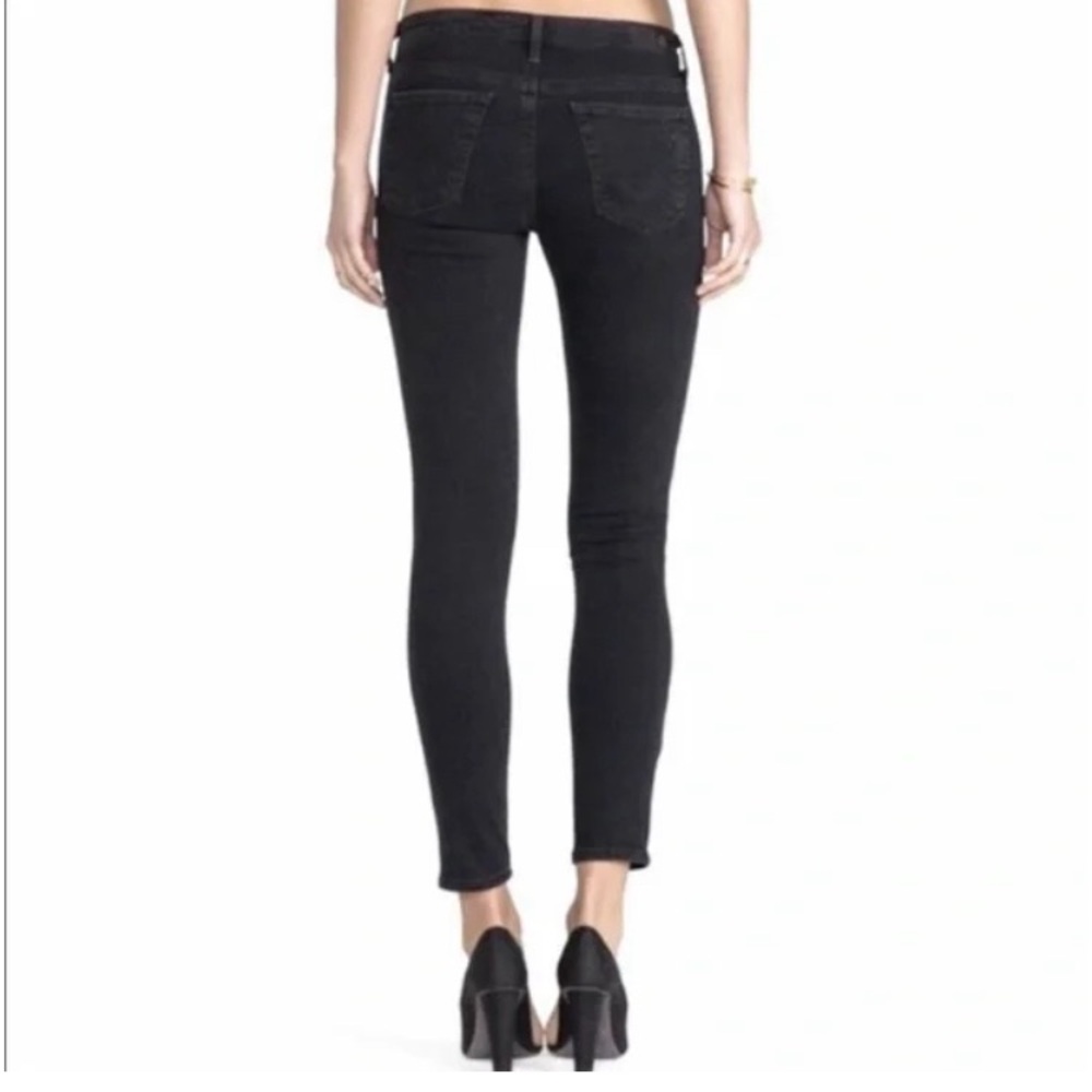 AG Adriano Goldschmied Jeans Women's 25 Black Ankle Distressed Super Skinny - Picture 14 of 16